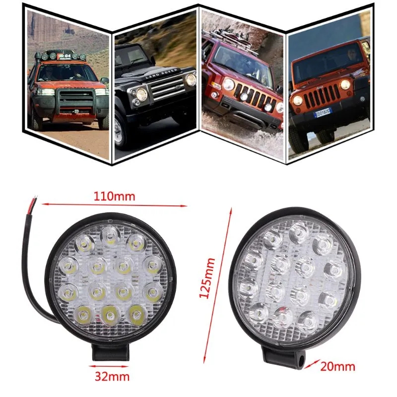 Pracovní světlo, offroad lampa 14 LED 48W 6000K, 1ks