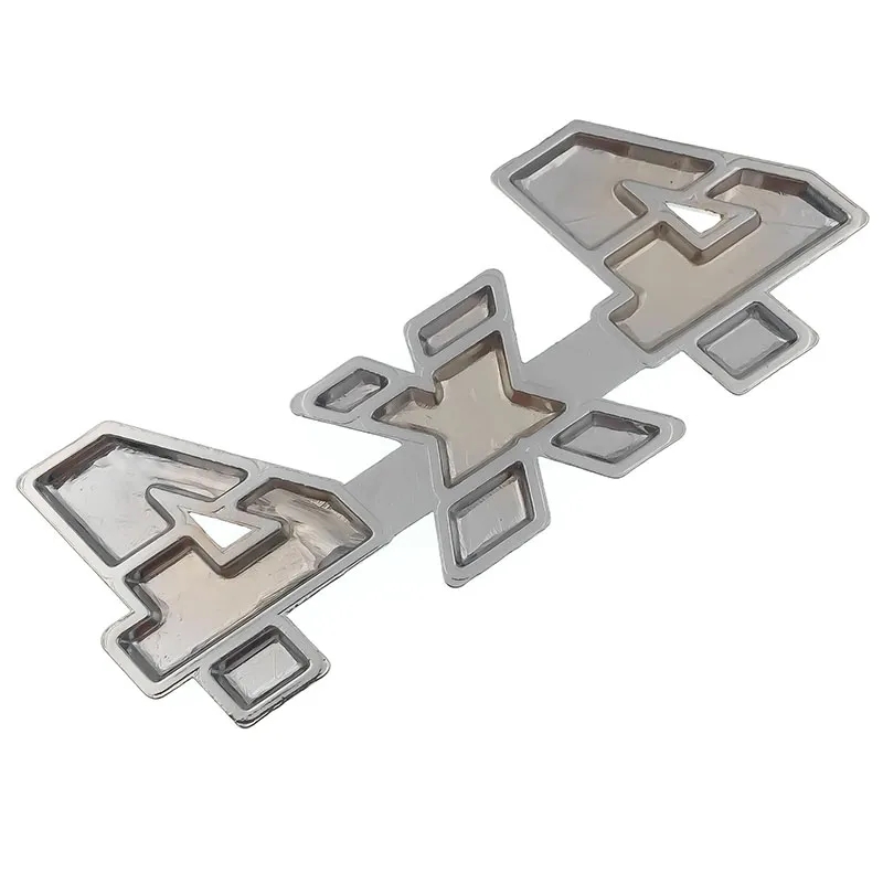 2x Samolepka 3D 4x4, barva chrom