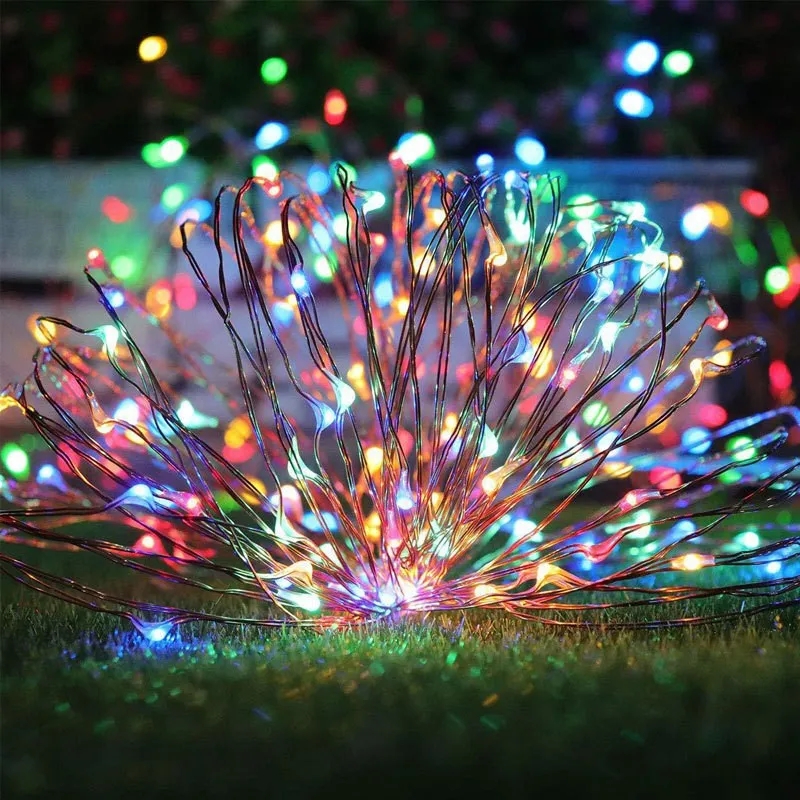 LED solární zahradní girlanda 10m - venkovní osvětlení, RGB 100 LED