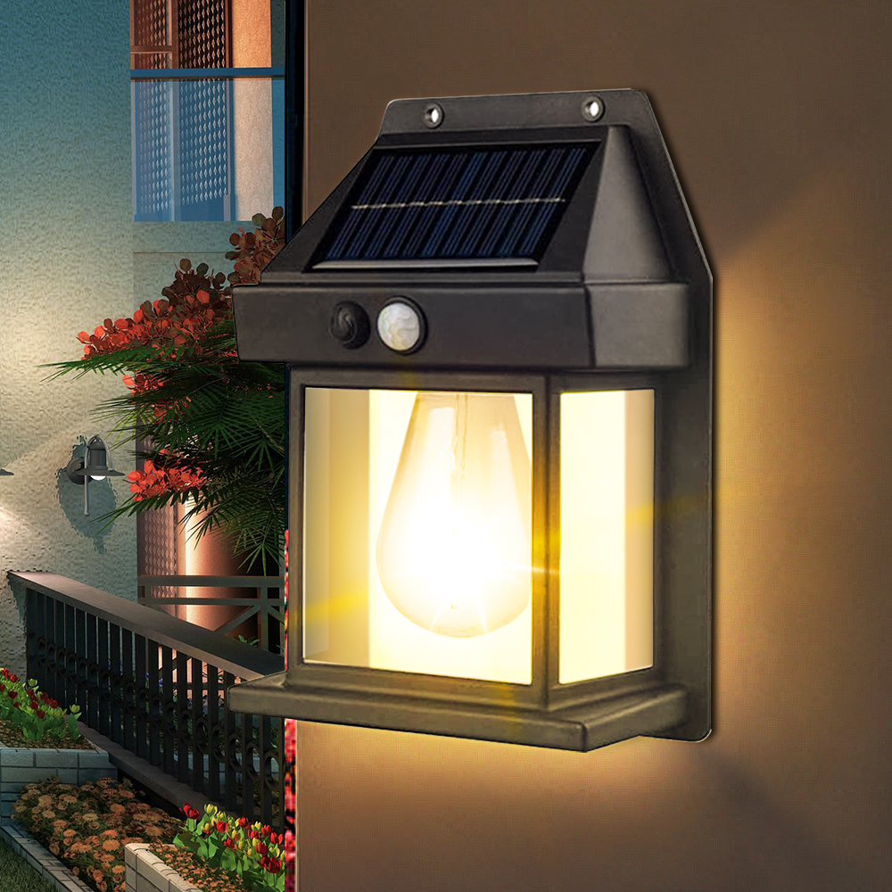 Solární nástěnné světlo s detektorem pohybu RETRO 600LM 120°