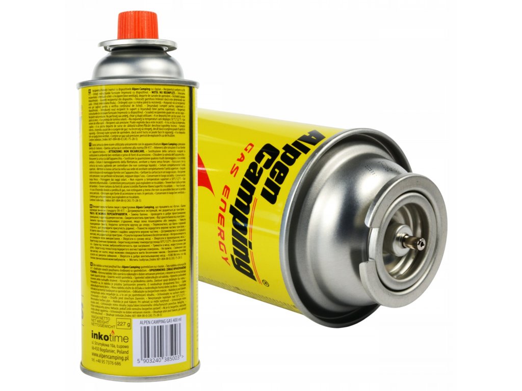 Plynová kartuše butan do plynových vařičů Alpen Camping 400ml, 12ks