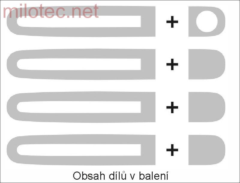 AKCE: Kryty klik - oválný otvor, stříbrné matné (4+4ks jeden zámek) - Škoda Fabia I.