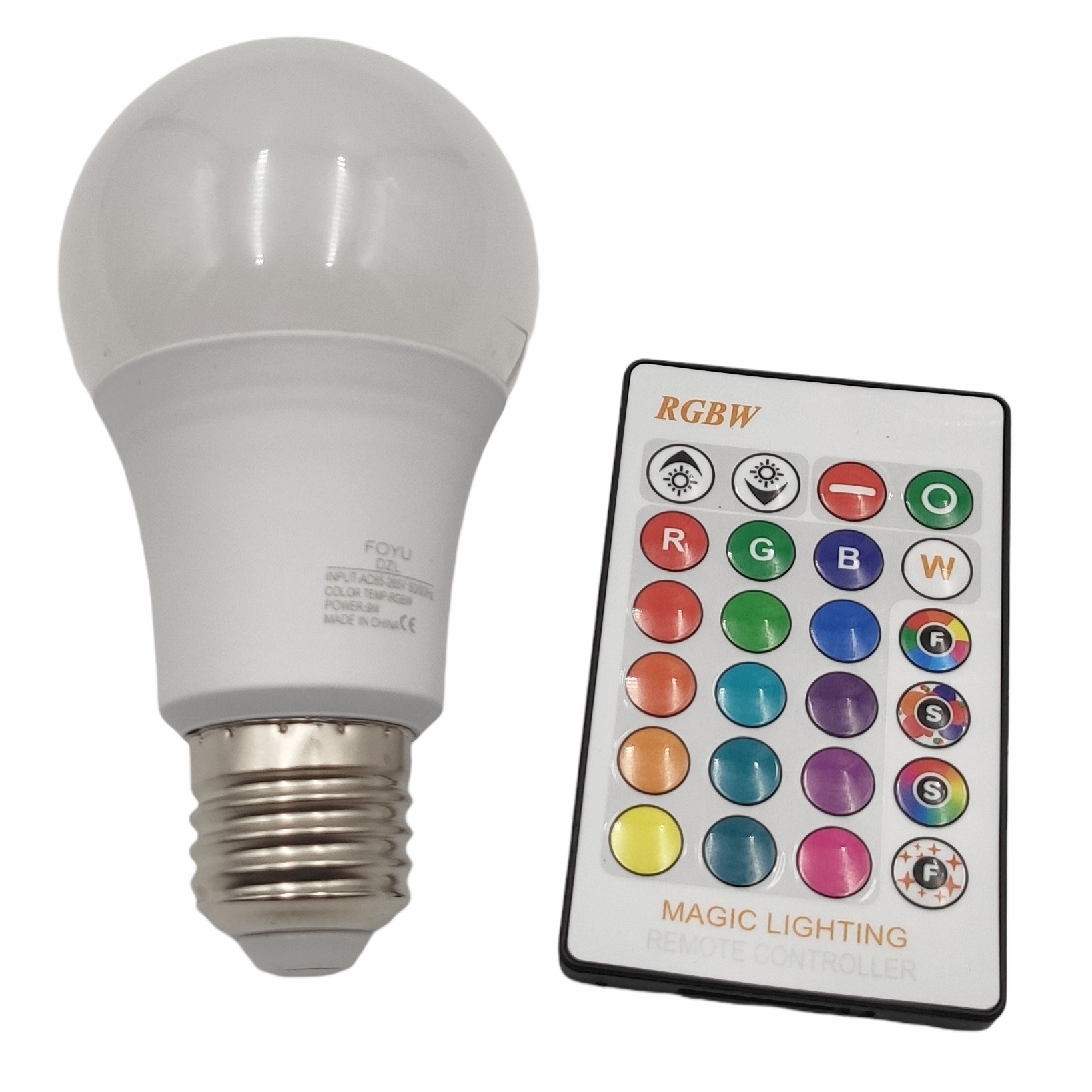 LED RGB žárovka E27 15W 2v1 s dálkovým ovladačem