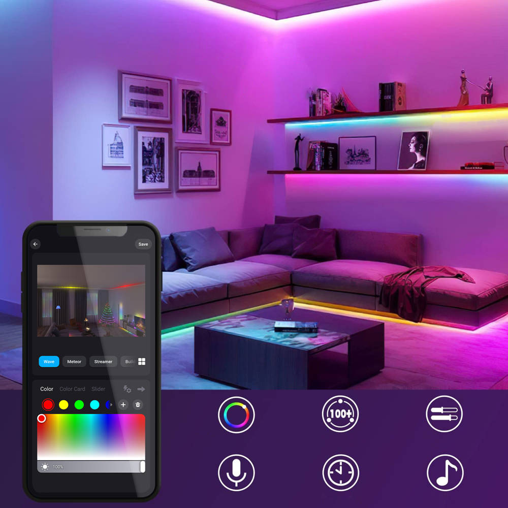 LED RGB USB pásek 5m IP65, Android s Bluetooth a dálkové ovládání