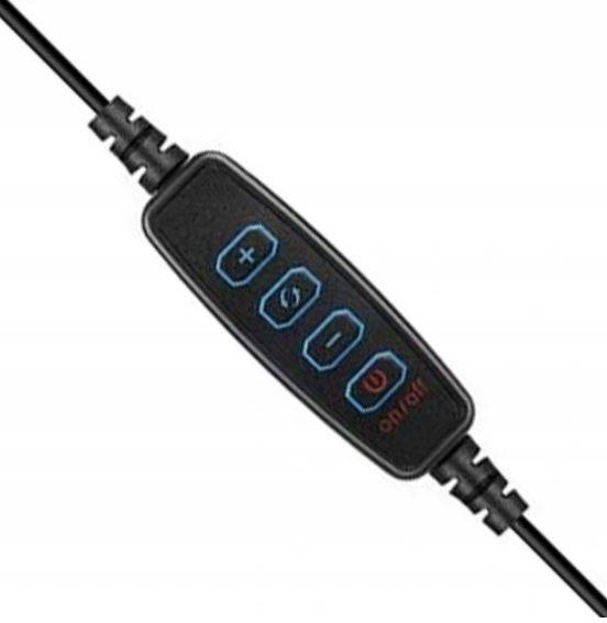 Kruhové světlo USB 30W na ohebné hlavici LED RING pro líčení a streamování, flexibilní stativ a držák telefonu