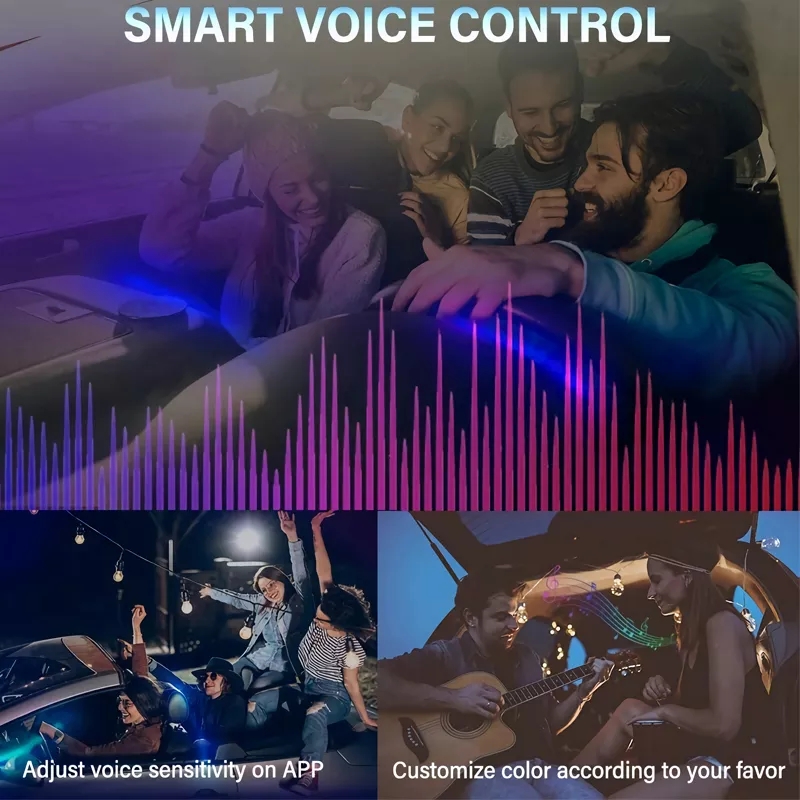 Akce - ambientní LED RGB osvětlení do auta, iOS a Android s Bluetooth, 6m, 12V