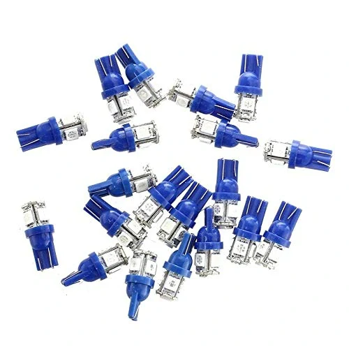 LED T10 - 5 x LED SMD MODRÉ - bezpaticové, 1ks