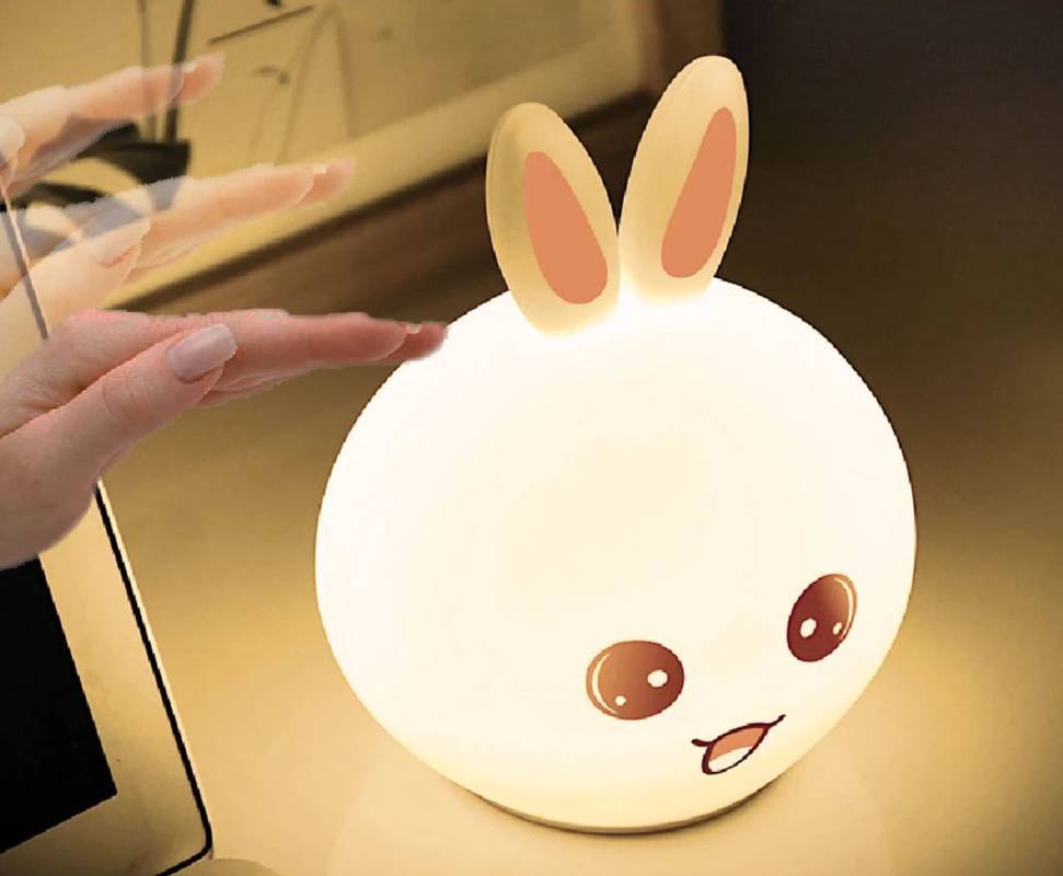 Silikonová LED RGB 3W noční lampička, králíček