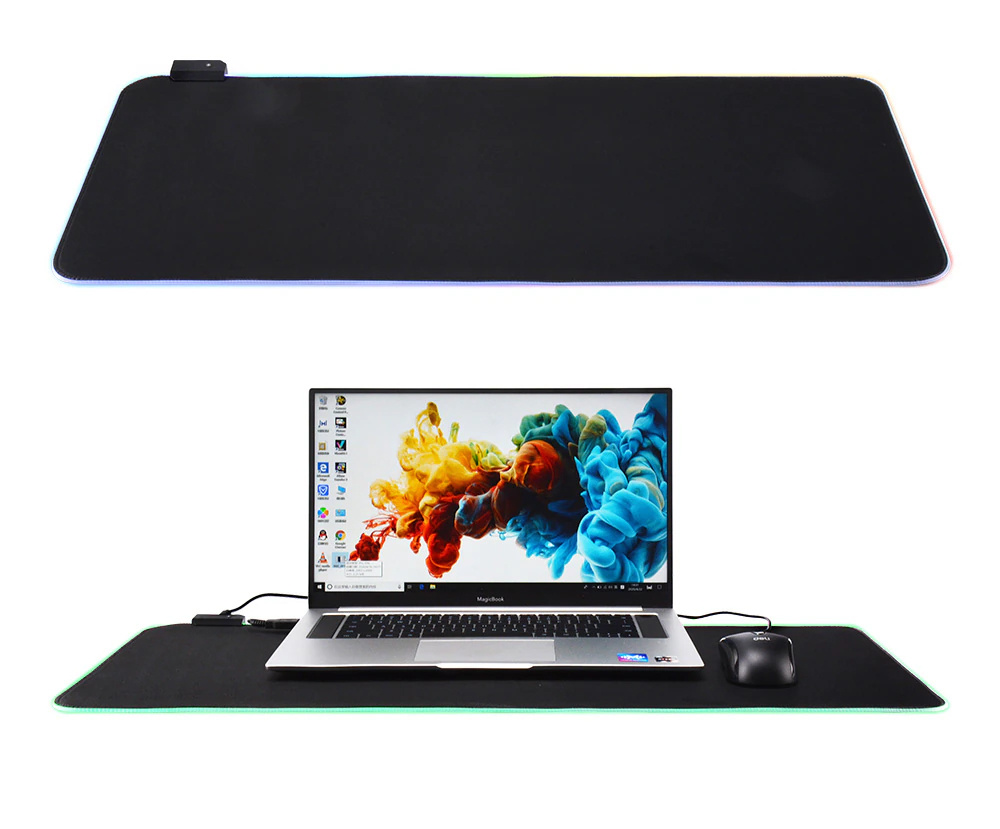 Herní podložka pod myš 80x30cm, RGB LED podsvícení, 13 režimů svícení
