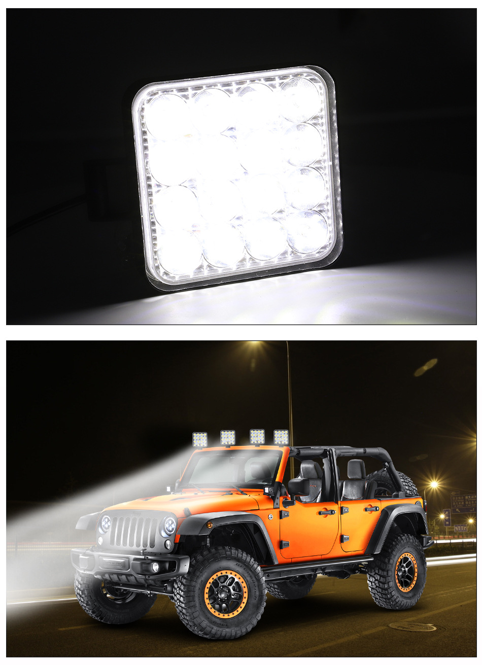 Pracovní Offroad světlo, lampa 16 LED 48W 6500K, 1ks